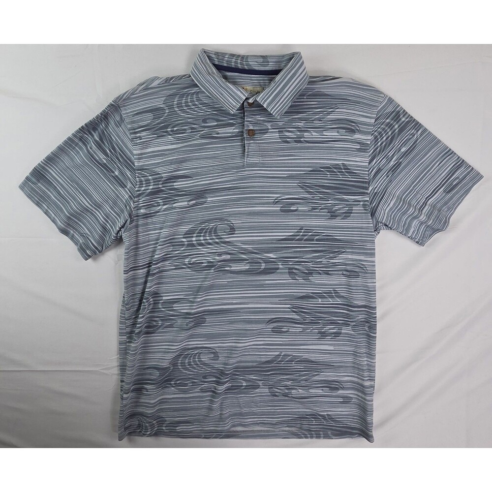 Crazy Shirts Mens Short Sleeve Floral Print Hawaiian Polo Golf Shirt Size XL